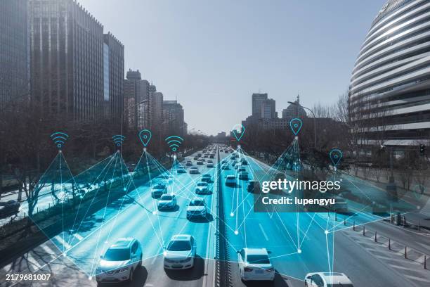 ai leaning car - driverless car stock pictures, royalty-free photos & images