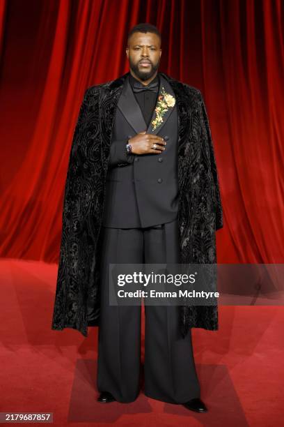 Winston Duke attends the Academy Museum of Motion Pictures 4th Annual Gala in Partnership with Rolex at Academy Museum of Motion Pictures on October...