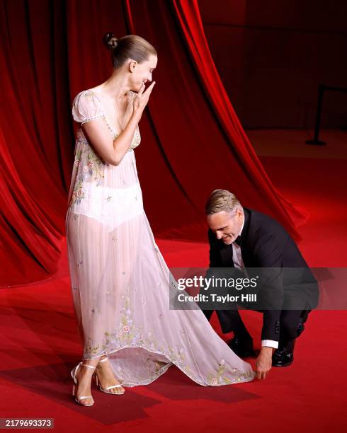 Rooney Mara and Joaquin Phoenix attend the 2024 Academy Museum Gala at Academy Museum of Motion Pictures on October 19, 2024 in Los Angeles,...