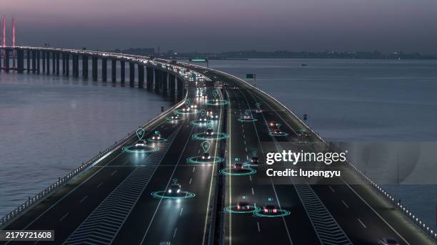 ai leaning car - driverless transport stock pictures, royalty-free photos & images