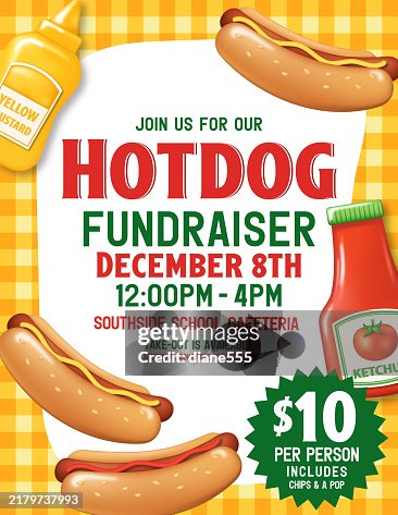 3D Style Hotdog Fundraiser Poster Template 3D Style Hotdog Fundraiser Poster Template