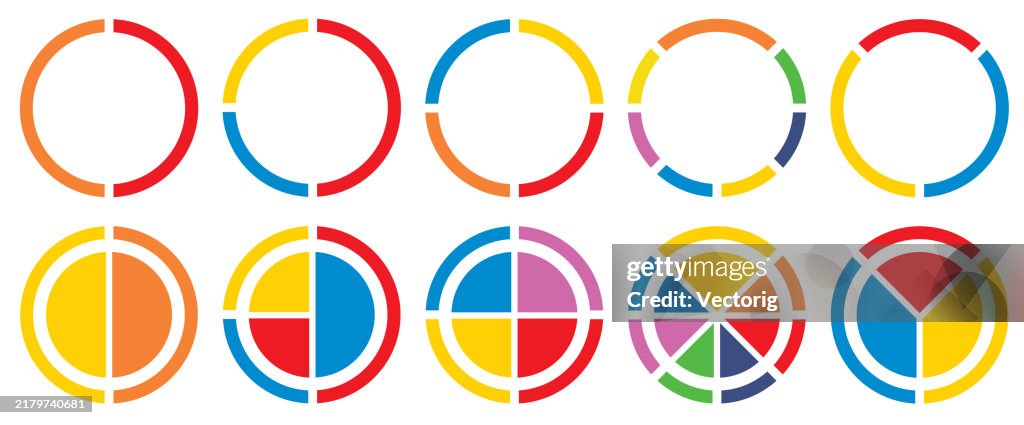Circular Ranking Chart Multicolored Circular Charts For Infographics And Data Visualization ...