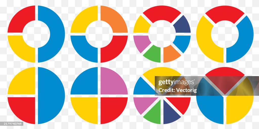 Circular Ranking Chart Multicolored Circular Charts For Infographics And Data Visualization ...