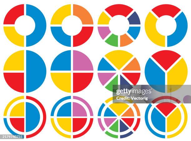 Circular Ranking Chart Multicolored Circular Charts For Infographics And Data Visualization ...