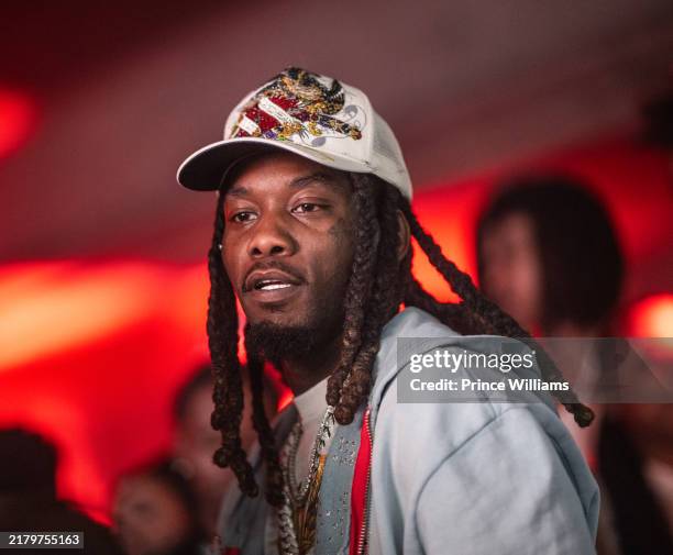 Rapper Offset attends 21 Savage The 7th Annual Birthday Celebration 2008-2013 Era at Underground Atlanta on October 19, 2024 in Atlanta, Georgia.