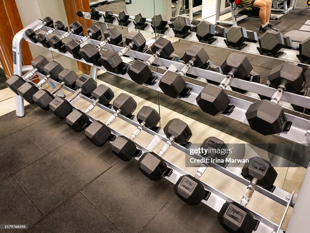 Dumbbell inside a gym