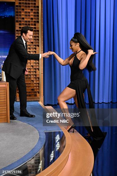 Jimmy Fallon Female Rapper Host Jimmy Fallon welcomes rapper & singer Megan Thee Stallion to an ...