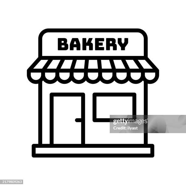 ilustraciones, imágenes clip art, dibujos animados e iconos de stock de un simple dibujo lineal de una panadería - molde cortador de galletas