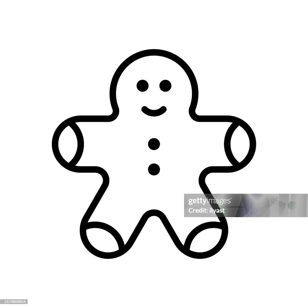 A Simple Line Drawing Of A Gingerbread Man High-Res Vector Graphic ...