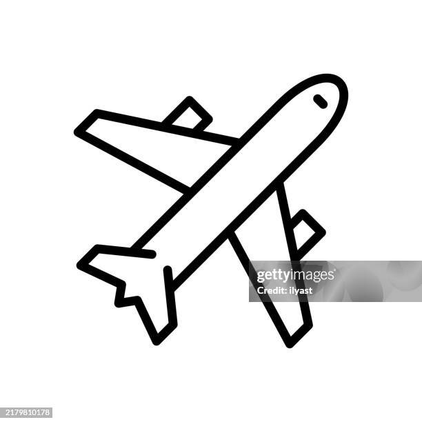 ilustraciones, imágenes clip art, dibujos animados e iconos de stock de un simple dibujo lineal de un avión - copiloto piloto de aeronave