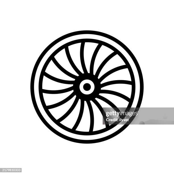 illustrazioni stock, clip art, cartoni animati e icone di tendenza di un semplice disegno al tratto di una turbina - turbina a gas