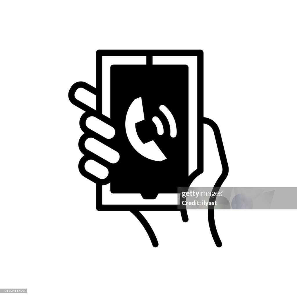 A Simple Line Drawing Of A Phone Call High-Res Vector Graphic - Getty ...