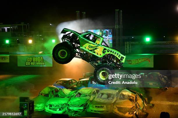Hot Wheels Monster Trucks Live Glow Party takes place in Basel Al-Salem Al-Sabah Motor Racing Club in Farwaniya Governorate, Kuwait on October 23,...