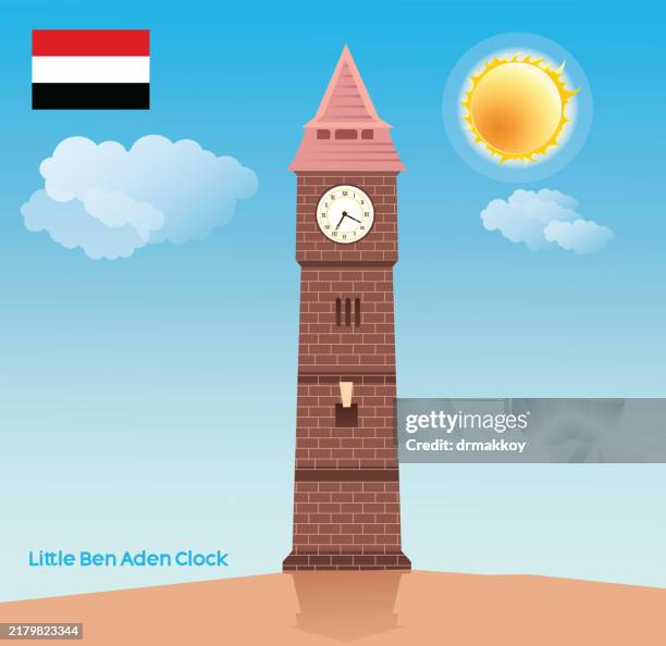 Little Ben Aden Aden Clock Tower High-Res Vector Graphic