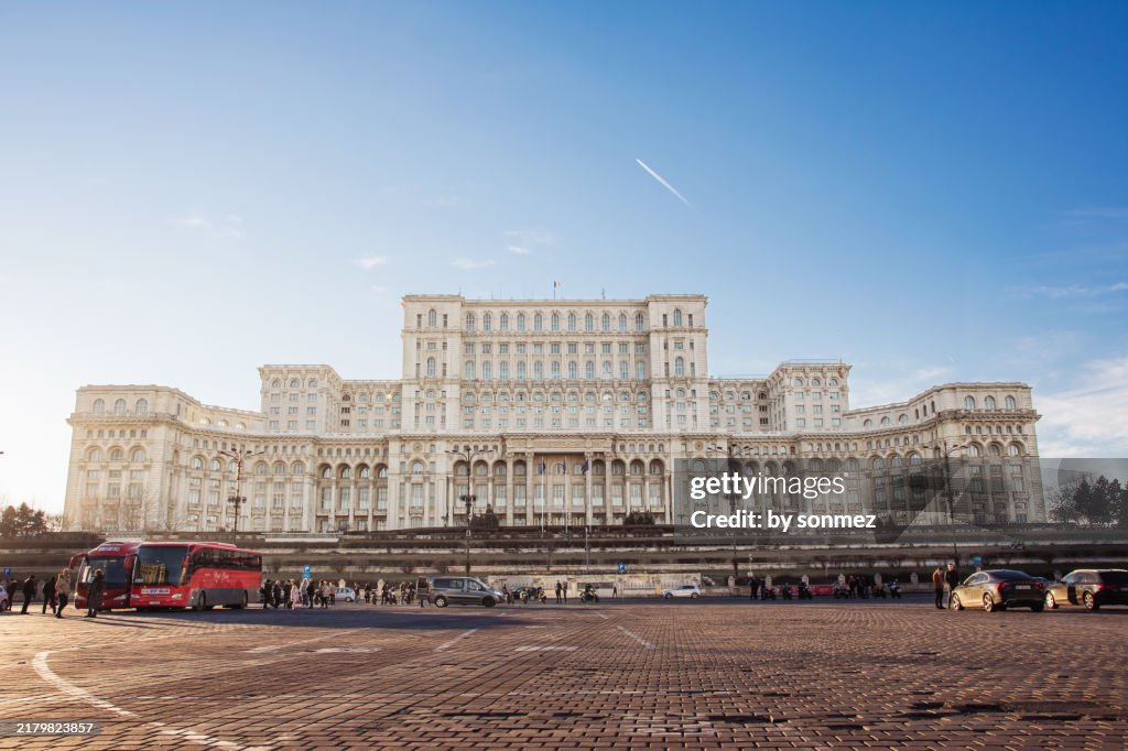 The parliament building in central Bucharest, Romania