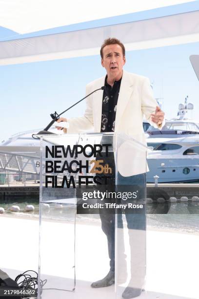 Nicolas Cage attends the 25th Newport Beach Film Festival Honors Brunch on October 20, 2024 in Newport Beach, California.