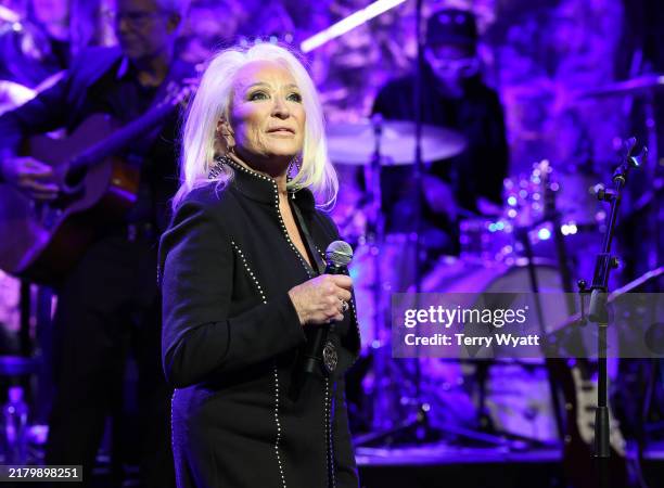 Tanya Tucker performs at the Class of 2024 Medallion Ceremony at Country Music Hall of Fame and Museum on October 20, 2024 in Nashville, Tennessee.