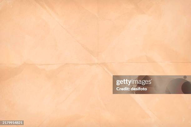 old torn beige fawn khaki cream coloured crumpled creased wrinkled crinkled paper antique ancient horizontal vector backgrounds like a plain blank empty waste page with copy space with fold markings or crease marks - cream colored background stock illustrations