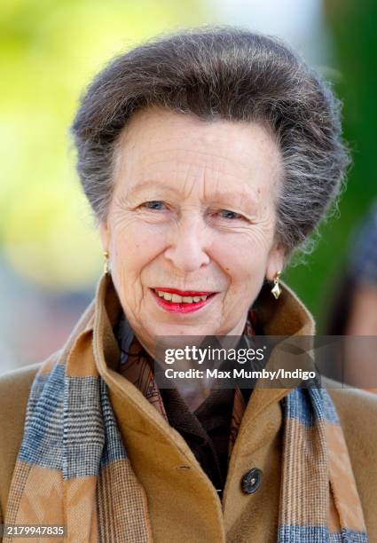 Princess Anne, Princess Royal attends QIPCO British Champions Day at Ascot Racecourse on October 19, 2024 in Ascot, England.