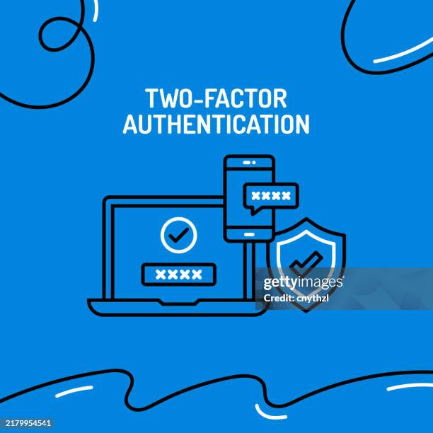 zwei-faktor-authentifizierungskonzept vektorillustration - digitale authentifizierung stock-grafiken, -clipart, -cartoons und -symbole