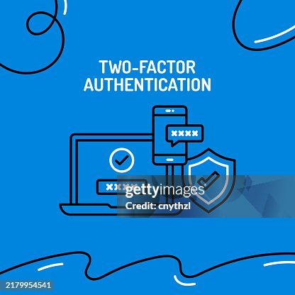 Two-Factor Authentication Concept Vector Illustration Two-Factor Authentication Concept Vector Illustration