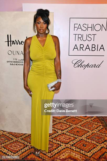 Aya Nakamura attends Fashion Trust Arabia 2024 at El Badi Palace on October 24, 2024 in Marrakech, Morocco.