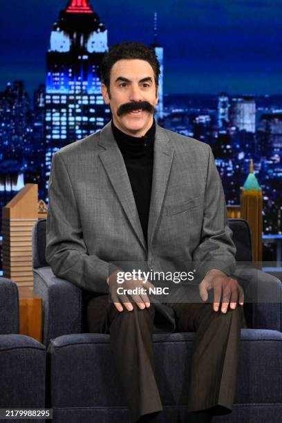 Episode 2040 -- Pictured: Actor & comedian Sacha Baron Cohen as his character Borat during an interview on Thursday, October 24, 2024 --