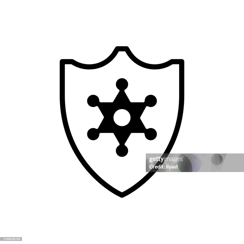 Eine einfache Strichzeichnung eines Sheriff Badges