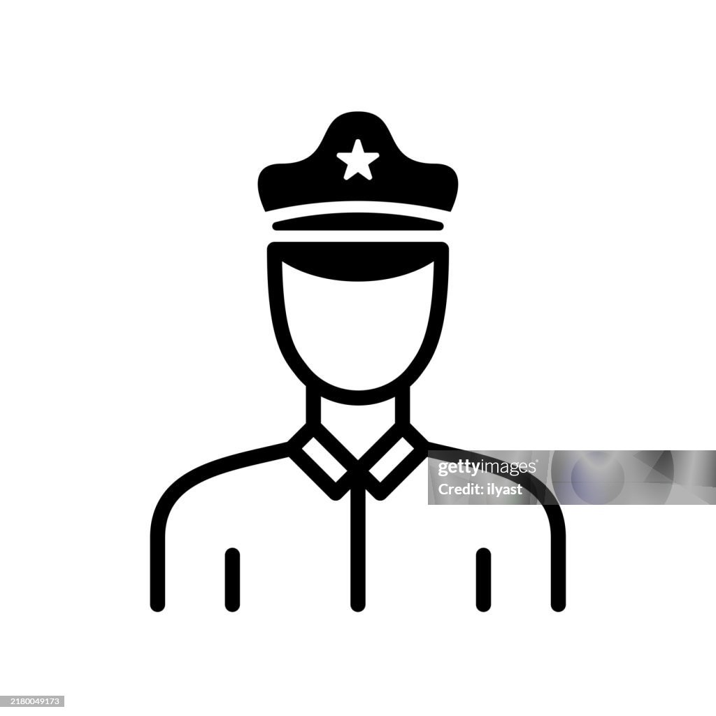 A simple line drawing of a Police Officer