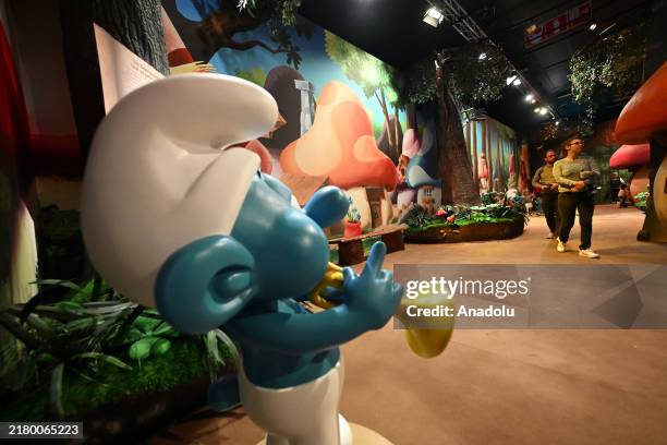 View from the life-size Smurfs Village that is open to visitors at the Expo Center with various special effects and technological devices in...