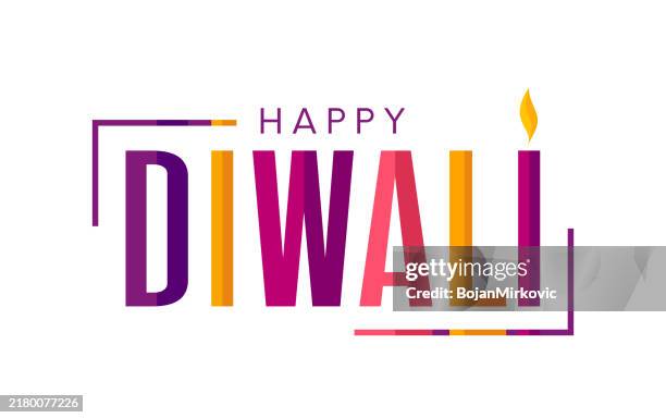 happy diwali lettering poster. vector - diwali stock illustrations