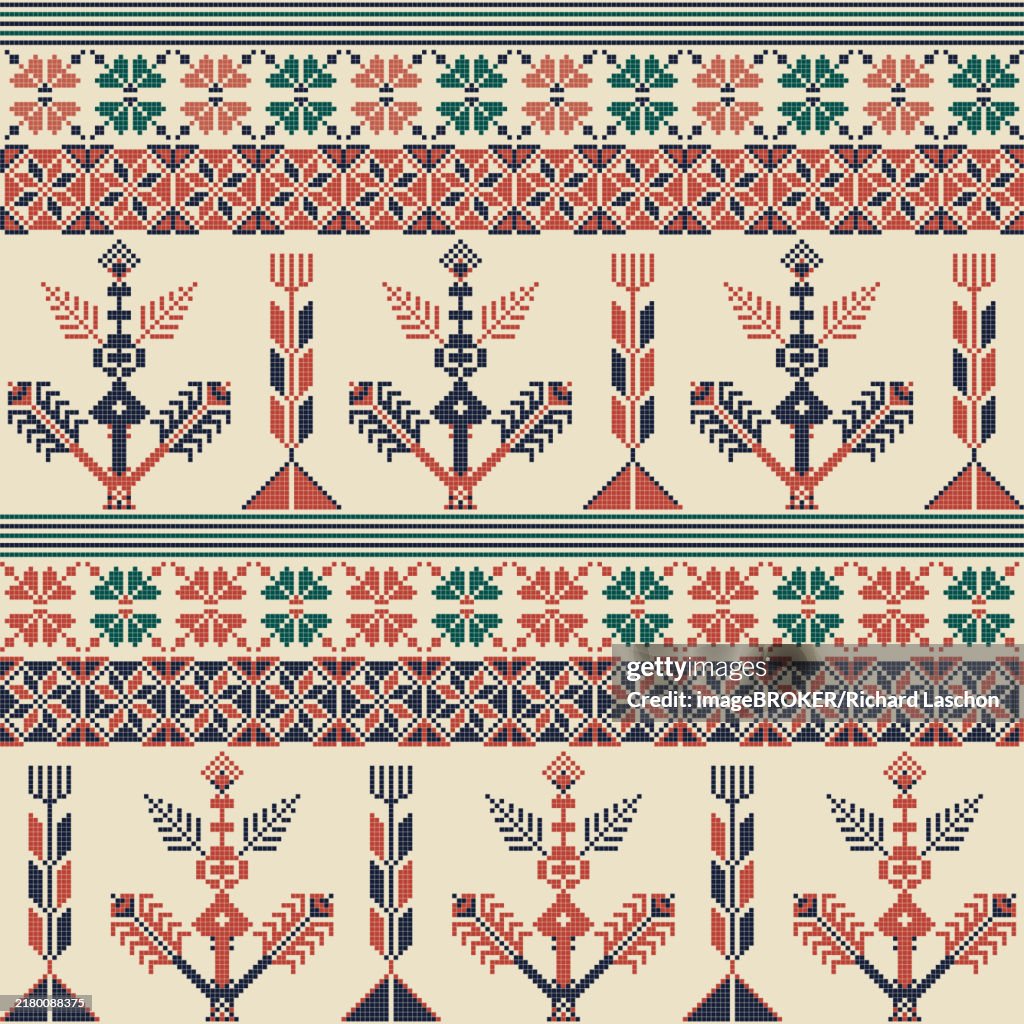 Palestain Pattern Seamless Pattern Design With Traditional Palestinian Embroidery Motif ...