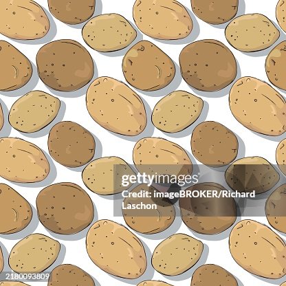 Potatoes repeating pattern, editable vector template Potatoes repeating pattern, editable vector template
