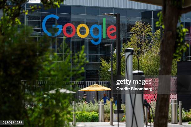 Signage at the the Google headquarters in Mountain View, California, US, on Thursday, Oct. 10, 2024. Alphabet Inc. Is scheduled to release earnings...