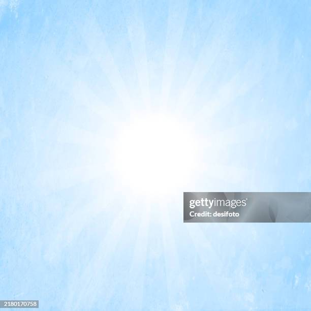 blank empty bright weathered textured effect sun burst or sunbeam monochrome square vector backgrounds in gradient sky blue color with a spectrum aura of subtle faded light beam design in fading pastel color - subtle background pattern stock illustrations
