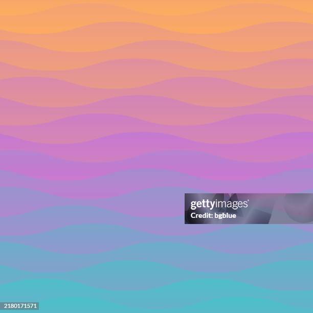 trendy geometric background with purple abstract waves - pink and turquoise background stock illustrations