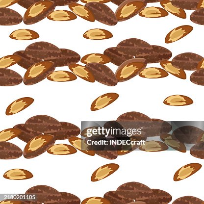 Brazil nut seamless pattern Brazil nut seamless pattern
