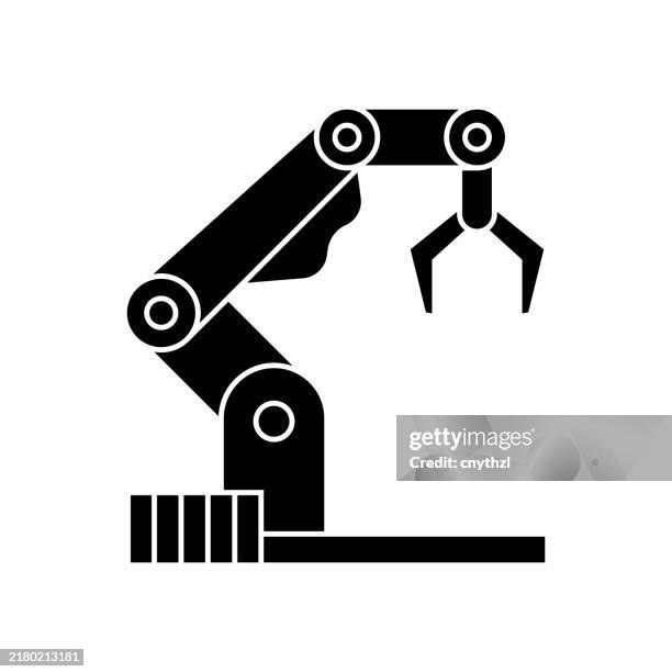 robotic arm icon. - robotics stock illustrations