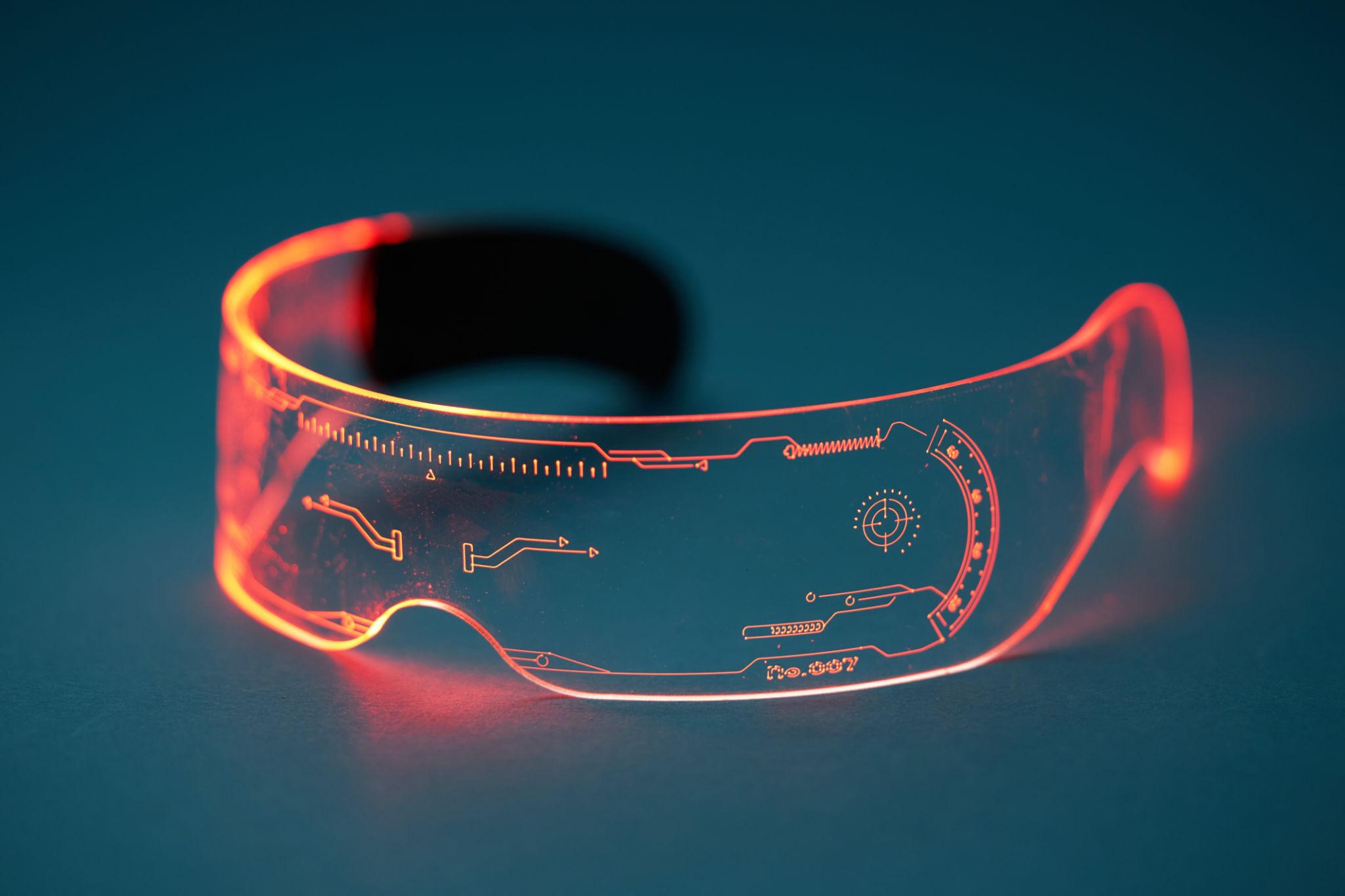 Concept af smart glasses with lid illumination Concept af smart glasses with lid illumination