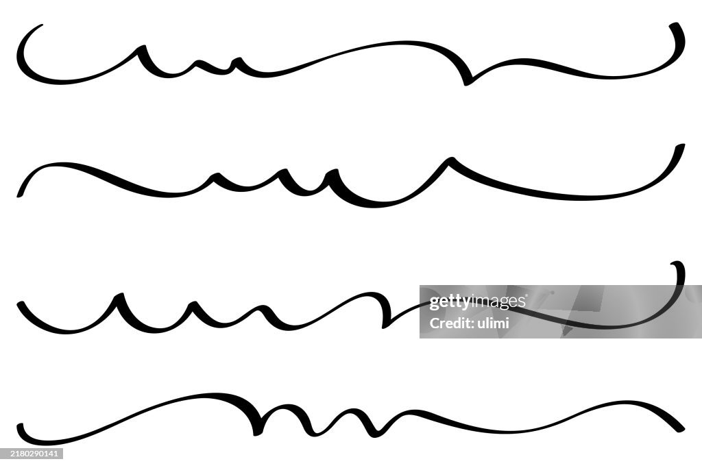 Calligraphic Line Drawing Example Simple Сalligraphic Lines High-Res Vector Graphic - Getty Images