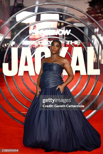 Lashana Lynch attends the UK Premiere of "The Day Of The Jackal" at the Queen Elizabeth Hall on October 22, 2024 in London, England.