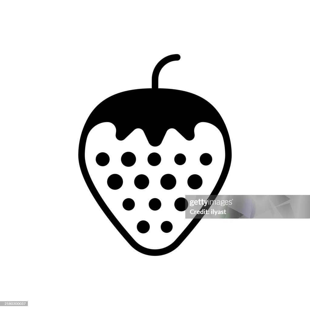 A simple line drawing of a Strawberry