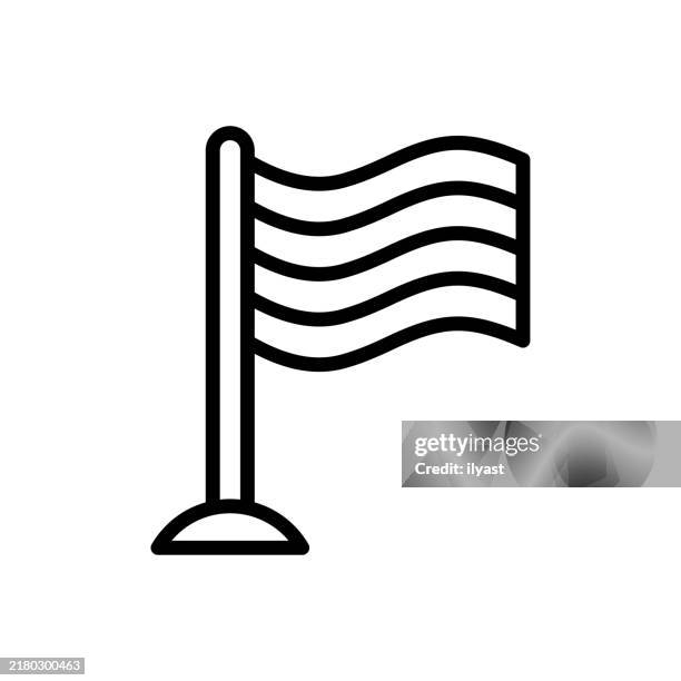 illustrazioni stock, clip art, cartoni animati e icone di tendenza di un semplice disegno al tratto di una bandiera - simbolo nazionale