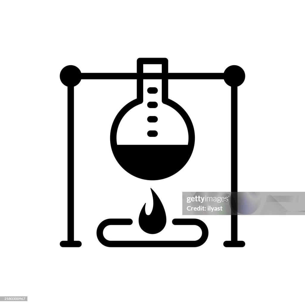 Un dessin au trait simple d’un bec Bunsen