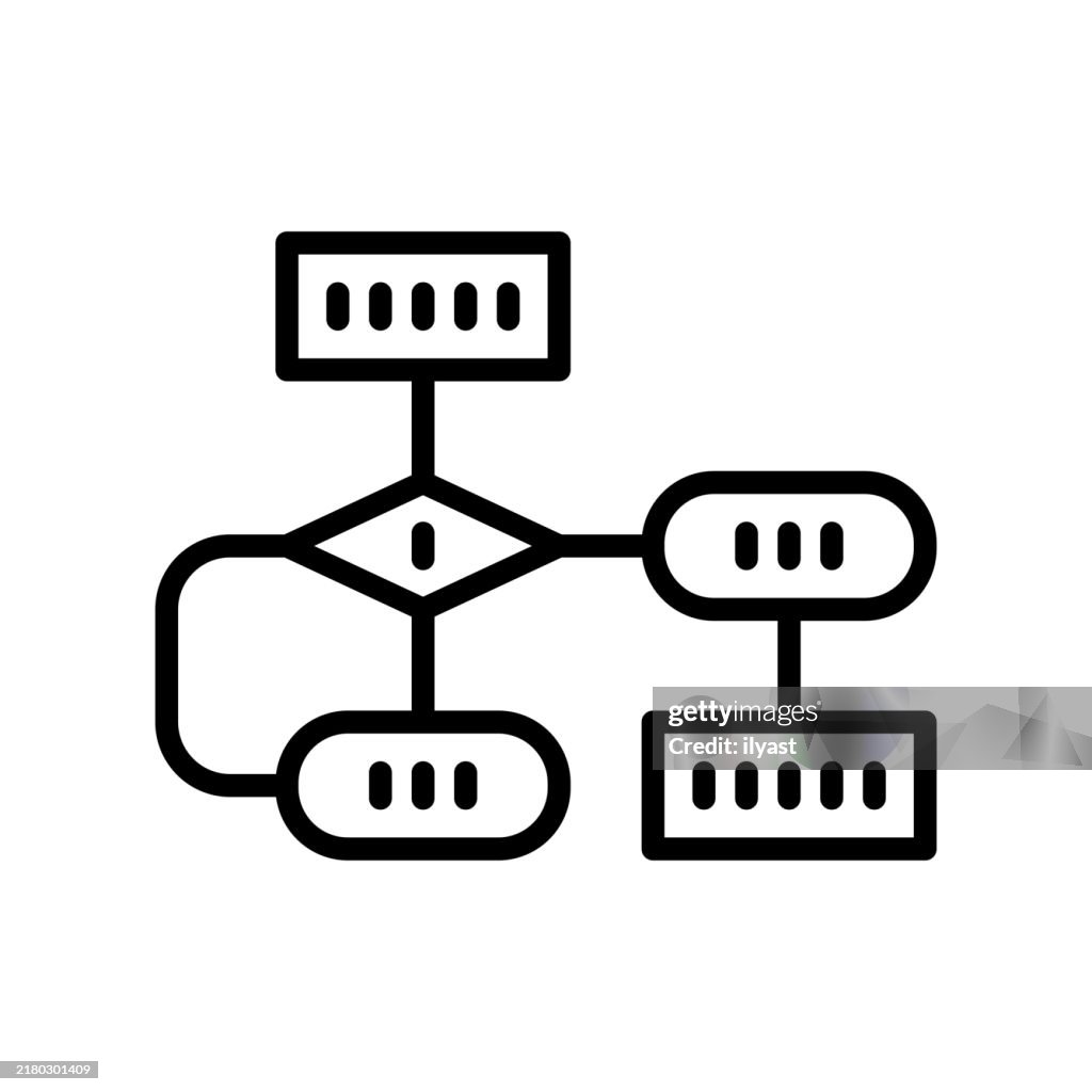 A Simple Line Drawing Of A Flowchart High-Res Vector Graphic - Getty Images