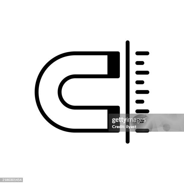 illustrazioni stock, clip art, cartoni animati e icone di tendenza di un semplice disegno al tratto di un magnete - magnete