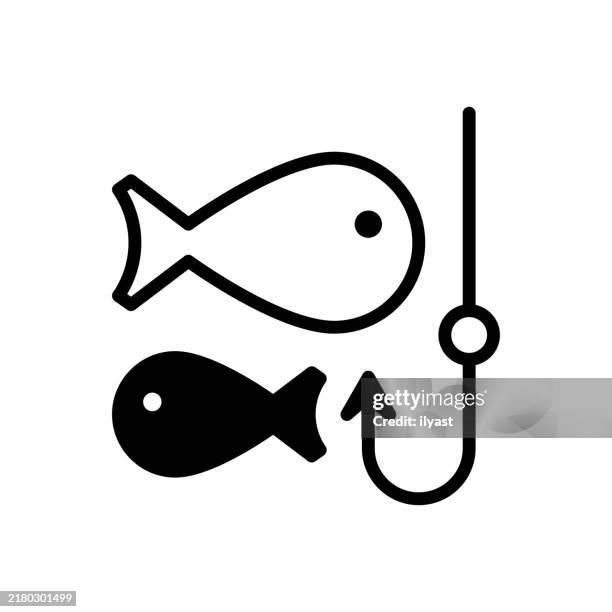 ilustraciones, imágenes clip art, dibujos animados e iconos de stock de un simple dibujo lineal de un phishing - ransomware