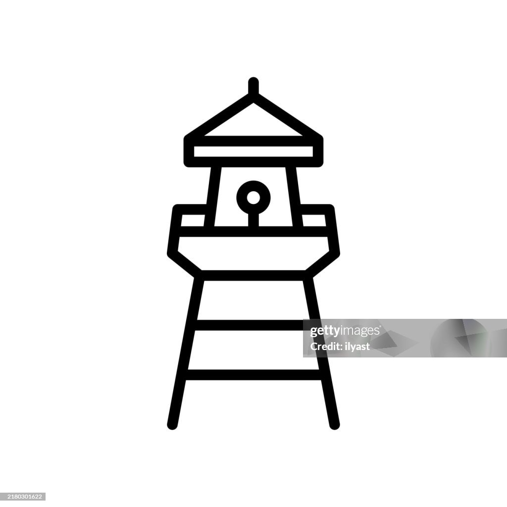 A simple line drawing of a Lifeguard Tower