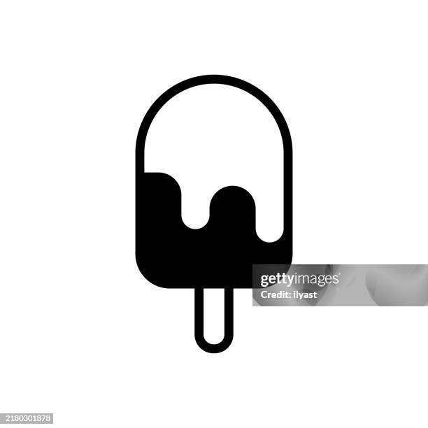 ilustrações de stock, clip art, desenhos animados e ícones de a simple line drawing of an ice cream. - molho de sobremesa
