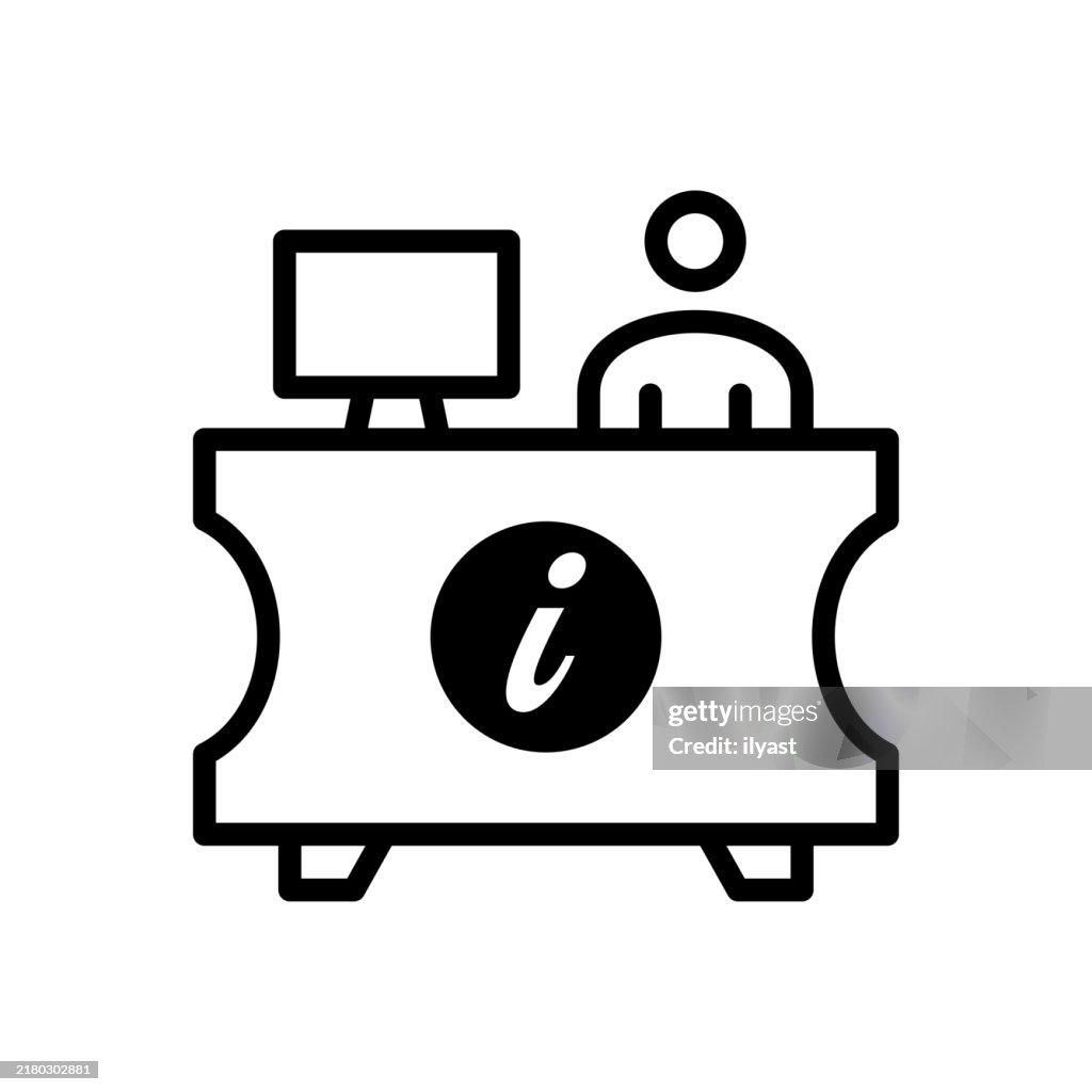 To Inform Drawing A Simple Line Drawing Of An Information Desk High-Res Vector Graphic ...